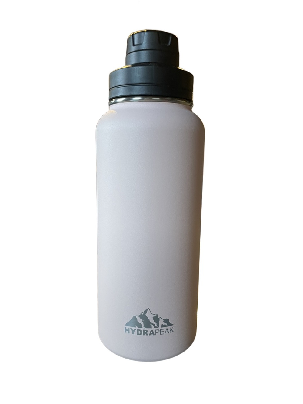 HydreaPeak Pale Pink Insulated Water Bottle with Black Big Mouth Twist off Lid